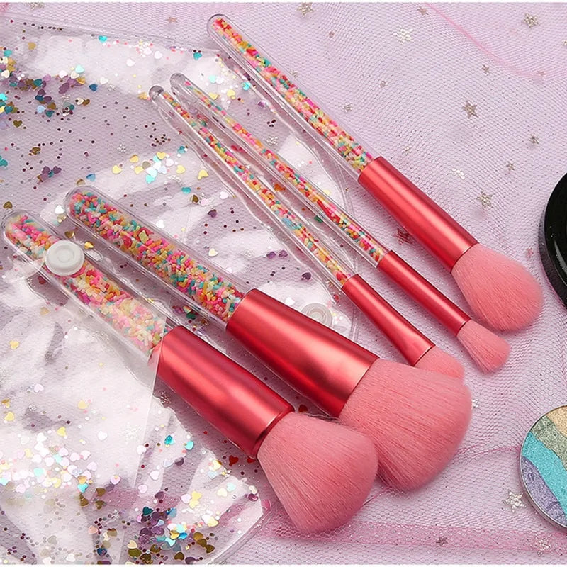 Lollipop Candy Unicorn Crystal Makeup Brushes Set