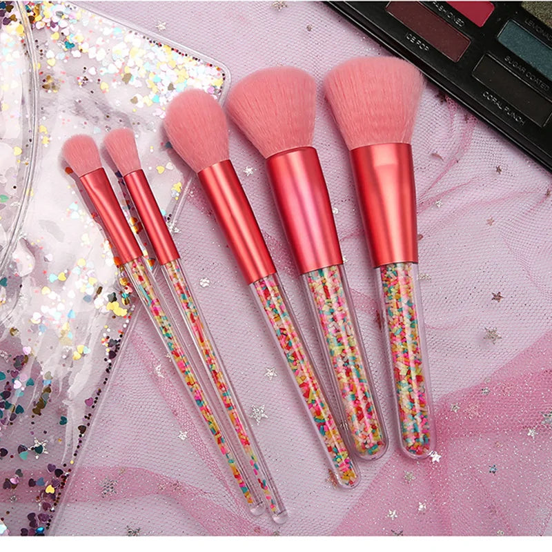 Lollipop Candy Unicorn Crystal Makeup Brushes Set