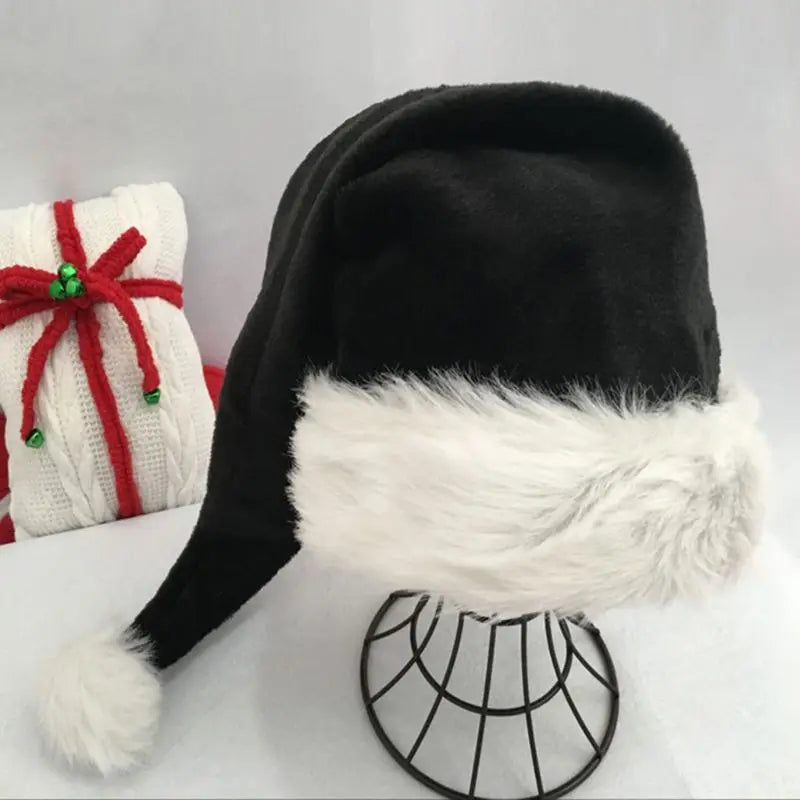 Pink/Blue/Black Plush Hat Adult White Fur Hat Party Christmas Hat High Quality Christmas 75cm Plush Home Party Decor  For Kids