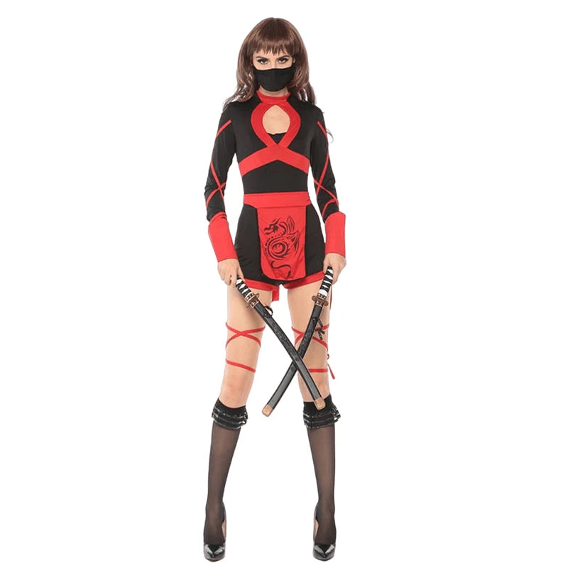 Women Sexy Ninja Costume Anime Dragon Samurai Ninja Cosplay Jumpsuit Uniform Sexy Suit Female Adult Halloween costume