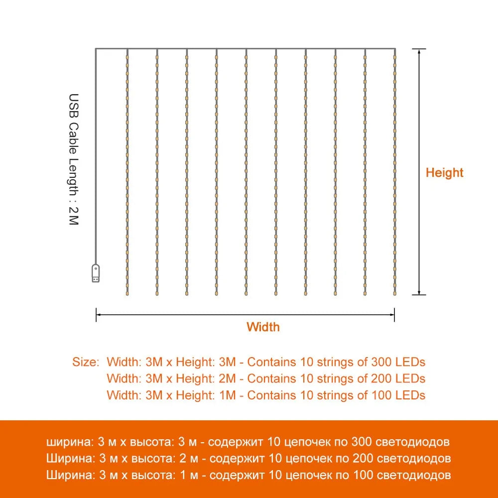 LED Curtain  String Light